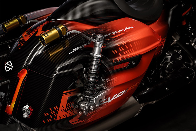 Hệ thống treo trước là phuộc FGR 253 Hypersport Superbike 43mm mà thương hiệu đã chế tạo kết hợp với Ohlins, với cặp heo phanh Brembo GP4-RX bắt bên dưới. Hệ thống treo sau sử dụng bộ bình chứa dầu Ohlins kép gắn ngoài, có thể điều chỉnh hoàn toàn, kéo theo một gắp đơn được gia công CNC hoàn toàn, tạo điểm bắt cho 1 heo Brembo 4 piston nữa.