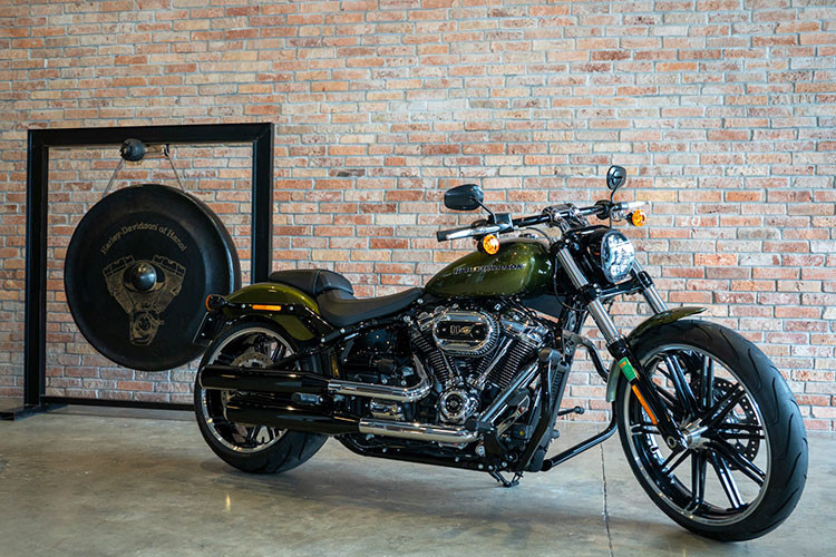 Khi mới được bán ra thị trường, Harley-Davidson Breakout 114 sở hữu đa dạng lựa chọn với nhiều màu sơn khác nhau: Vivid Black, Midnight Blue, Barracuda Silver, River Rock Gray Denim, Performance Orange, Stilleto Red và Zephyr Blue/Black Sunglo...