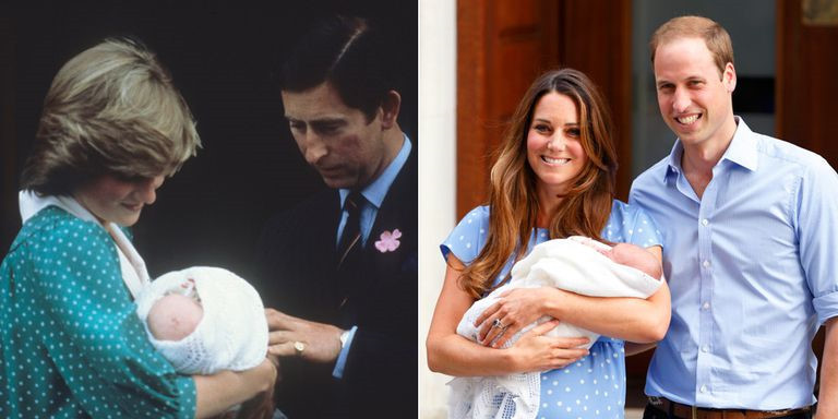 Bộ cánh họa tiết chấm bi Kate Middleton mặc hồi tháng 7/2013 sau khi Hoàng tử bé George chào đời cũng được so sánh với hình ảnh dịu dàng trước đó của Công nương Diana.