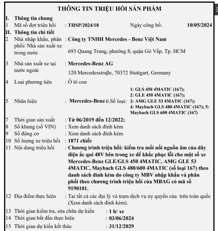Gan 1.900 xe sang Mercedes-Benz tai Viet Nam loi he thong dien-Hinh-2
