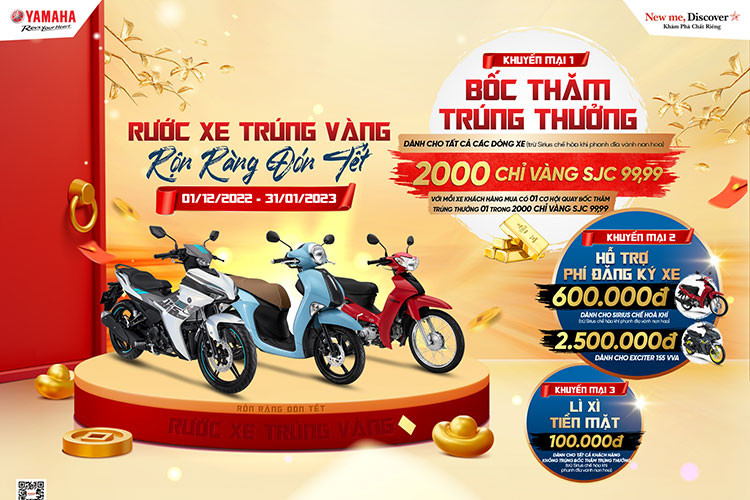 Tau xe may Yamaha xuan Quy Mao 2023 khach hang duoc loi gi?