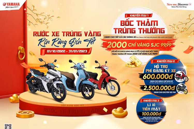 Tau xe may Yamaha xuan Quy Mao 2023 khach hang duoc loi gi?