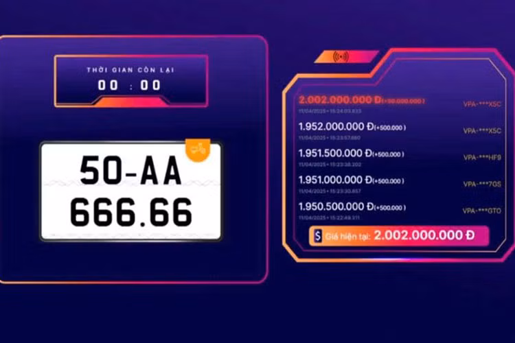 Them dai gia Viet chi 2 ty tau bien xe may 50-AA666.66