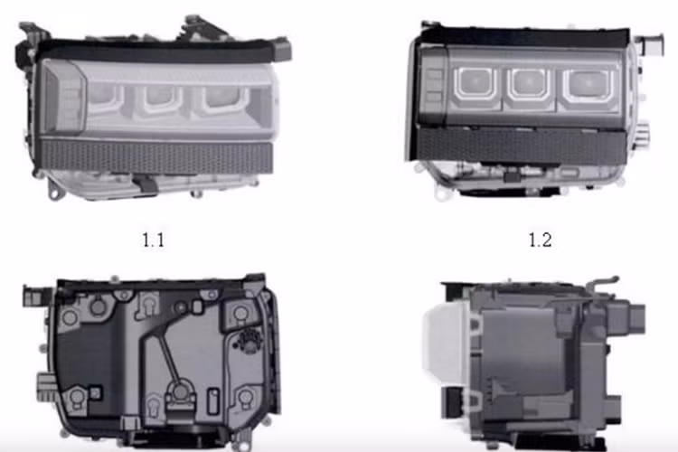 Ở phần ngoại thất, các bộ phận của xe SUV Toyota Land Cruiser Prado 2024 được đăng ký bao gồm cụm đèn chiếu sáng trước, cụm đèn hậu, cản trước, lưới tản nhiệt và cản sau. Trong khi đó, các chi tiết nội thất xuất hiện trong đơn đăng ký bảo hộ độc quyền là kiểu dáng vô lăng và bảng điều khiển.