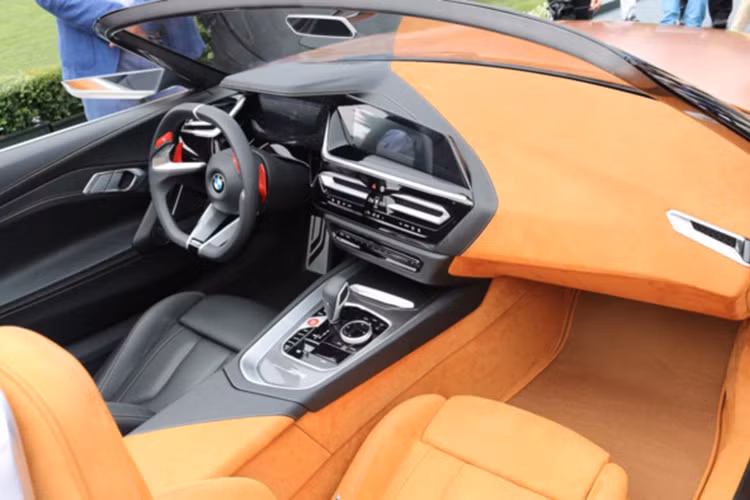 Nội thất trên chiếc Z4 concept rất độc đáo khi khi có những sự kết hợp bất cân xứng giữa hai màu sắc. Toàn bộ phần nội thất bên phía người lái bao gồm khu vực điều khiển, ghế và cửa xe đều được bọc da màu đen, trái ngược hoàn toàn với phần bên ghế hành khách màu cam nâu.