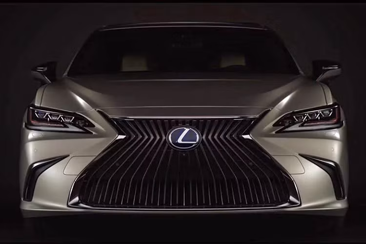 Phần đầu của xe với cụm lưới tản nhiệt hình con suốt cỡ lớn, đèn pha hiện đại với đèn LED chiếu sáng ban ngày đặt thấp, cụm đèn sương mù với thanh nẹp chrome tạo hình chữ L. Với những hình ảnh mới nhất, có thể nói ES 2019 là một ''tiểu LS'' với thiết kế đẳng cấp hơn.