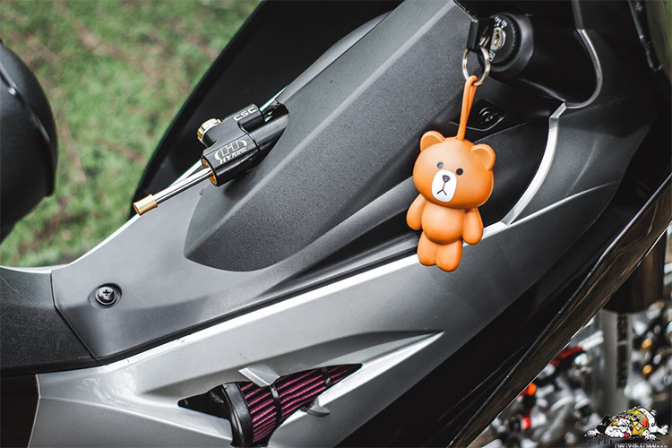 Xe được chủ nhân trang bị trợ lực sườn Hyperpro gắn 1 cách đầy thẩm mỹ, việc trang bị món đồ chơi này sẽ giúp xe ổn định tay lái khi chạm ngưỡng tốc độ cao hay những khúc của hoặc đa dạng cung đường.