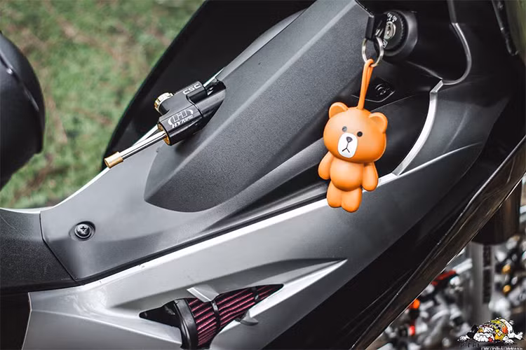 Xe được chủ nhân trang bị trợ lực sườn Hyperpro gắn 1 cách đầy thẩm mỹ, việc trang bị món đồ chơi này sẽ giúp xe ổn định tay lái khi chạm ngưỡng tốc độ cao hay những khúc của hoặc đa dạng cung đường.