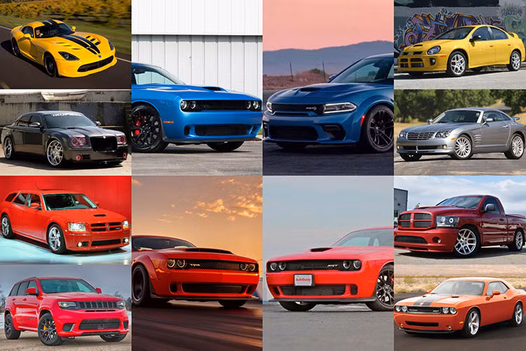 Dodge, Chrysler Ram và Jeep sử dụng tên SRT cho các mẫu xe hiệu suất cao của mình. SRT là viết tắt của "Street and Racing Technology". Hầu hết các mẫu SRT đều có động cơ Hellcat - tên một loại máy bay chiến đấu được Hải quân Mỹ sử dụng trong Thế chiến thứ 2.