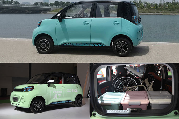 Phía sau, thiết kế tổng thể trông tương tự như phần đầu xe. Cửa hậu tương đối thẳng đơn giản. Đèn hậu sử dụng hình dạng vuông vắn hơn đèn pha và cũng được tô điểm bằng các đường viền màu xanh lam. Nó cũng có một chỗ lắp biển số hình đa giác độc đáo.