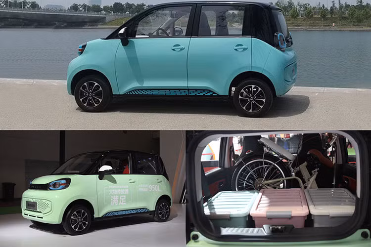 Phía sau, thiết kế tổng thể trông tương tự như phần đầu xe. Cửa hậu tương đối thẳng đơn giản. Đèn hậu sử dụng hình dạng vuông vắn hơn đèn pha và cũng được tô điểm bằng các đường viền màu xanh lam. Nó cũng có một chỗ lắp biển số hình đa giác độc đáo.