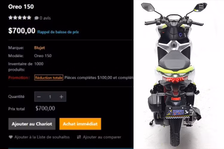 Theo thông tin đăng tải trên website, mẫu xe này được bán theo "lô" ít nhất 10 chiếc. Mức giá xe Qingqi Oreo 150 2024 chỉ 7000 USD/lô - tức là chia ra mỗi xe chỉ 700 USD (tương đương khoảng 17,8 triệu đồng) khi quy đổi ra tiền Việt theo tỷ giá hiện tại.