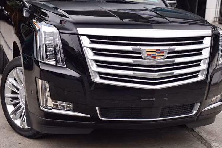 Trên phiên bản Escalade Platinum 2019, xe sở hữu lưới tản nhiệt được thêm các nan nhỏ bên cạnh các nan lớn, logo Cadillac cũng được làm to hơn khá nhiều so với bản thường. Đèn pha, đèn sương mù và đèn định vị dạng LED thiết kế to bản tương xứng với kích thước của xe.