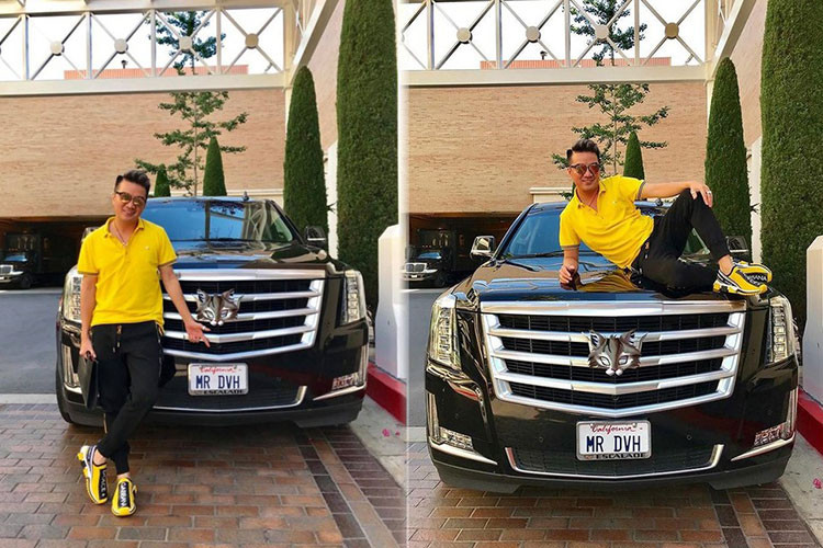 Trước đó, Đàm Vĩnh Hưng cũng đã từng khoe mua chiếc xe SUV hạng sang Cadillac Escalade màu đen nhưng để ở Mỹ, ang biển số đúng tên chủ nhân.