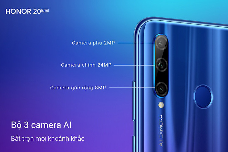 "Nhỏ mà có võ". Bộ 3 camera 24MP + 8MP + 2MP của mẫu điện thoại Honor 20 Lite được trang bị ống kính chụp góc rộng lên tới 120 độ cho bạn thỏa sức sáng tạp chụp ảnh. Đi cùng là camera selfie có độ phân giải lên tới 32MP cho ảnh chụp ‘sắc nét tựa bìa tạp chí’. HONOR 20 Lite giúp bạn nâng chất lượng bức hình lên ngang hàng những chiếc điện thoại flagship mắc tiền gấp 3, 4 lần.