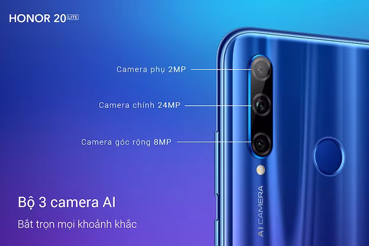 "Nhỏ mà có võ". Bộ 3 camera 24MP + 8MP + 2MP của mẫu điện thoại Honor 20 Lite được trang bị ống kính chụp góc rộng lên tới 120 độ cho bạn thỏa sức sáng tạp chụp ảnh. Đi cùng là camera selfie có độ phân giải lên tới 32MP cho ảnh chụp ‘sắc nét tựa bìa tạp chí’. HONOR 20 Lite giúp bạn nâng chất lượng bức hình lên ngang hàng những chiếc điện thoại flagship mắc tiền gấp 3, 4 lần.