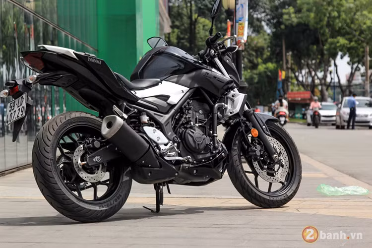 Về tổng thể thiết kế của MT-03 mang đặc trưng của dòng MT Series. Tuy nhiên nhiều chi tiết của xe lại vẫn sử dụng chung với R3 như; hệ thống phanh trước với heo 2 piston/đĩa đường kính 298 mm và phanh sau 1 pis/đĩa 220 mm. Vành và lốp của MT-03 cũng có thông số không khác R3.