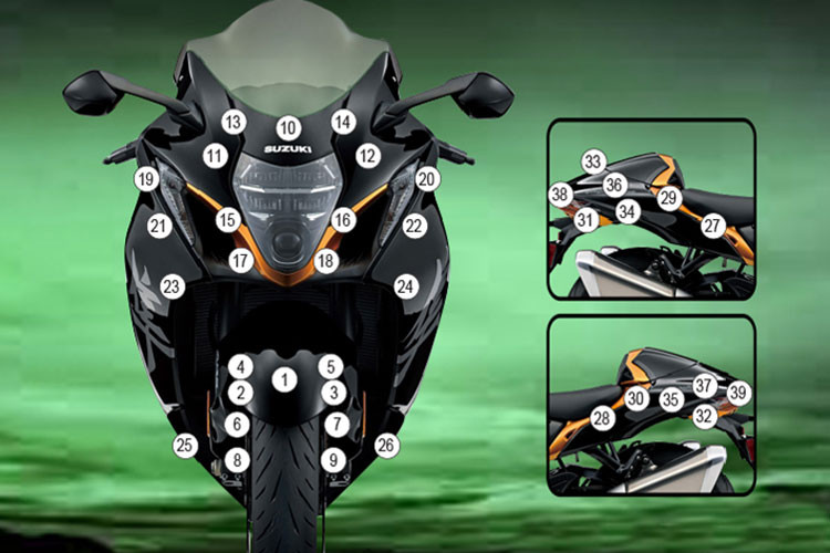 Thiết kế của Suzuki Hayabusa 2025 mới mang hình dáng giống như loài chim ưng, biểu trưng cho tốc độ vượt trội trên mặt đất, tương tự như tốc độ bay của loài chim này. Đặc biệt, Hayabusa có khả năng tăng tốc từ 0-100 km/h chỉ trong 3,2 giây. 