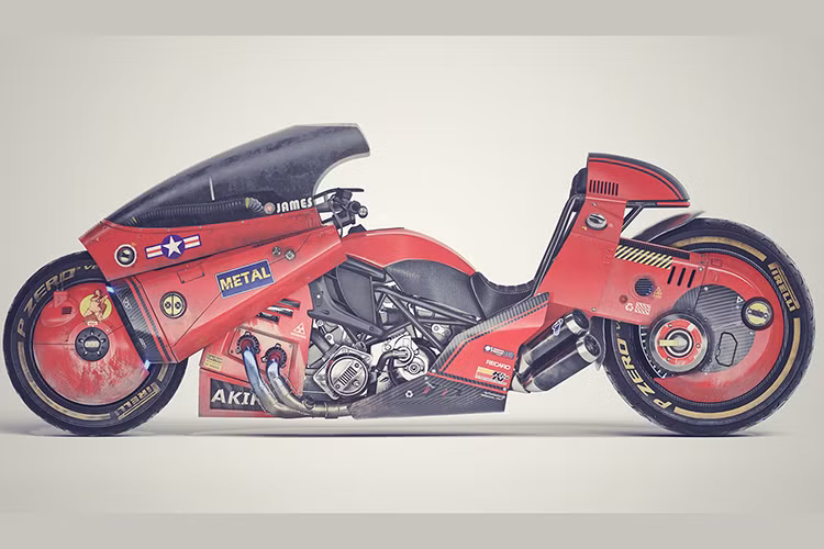 Ngoại hình tổng thể của mẫu môtô AKIRA Bike độ được thực hiện bởi xưởng độ KRAX MOTO với phong cách hoàn toàn khác biệt, lấy ý tưởng từ những bộ phim viễn tưởng, từ những cỗ máy thời chiến tranh hiện đại.