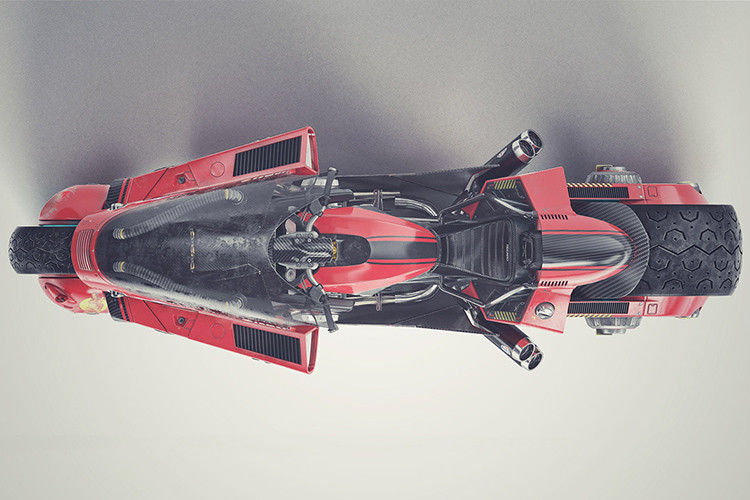 Các bộ phân trên xe đều được phóng đại to ra như: Kính chắn gió, bộ yếm xe, khung sườn, gắp trước sau, kính chiếu hậu… mang phong cách lập dị và không giống ai - khiến nó vô cùng "ngầu".