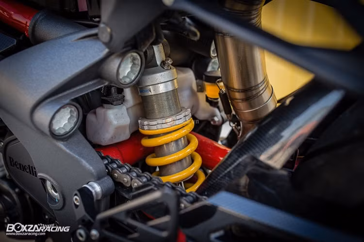 Dàn chân sau ngoài những trang bị nguyên bản còn sở hữu phuộc đơn monoshock đến từ hãng ZF Sachs có thể điều chỉnh được hoàn toàn được độ đàn hồi, giúp cho chiếc xe hoạt động hiệu quả trong nhiều tình huống khác nhau.