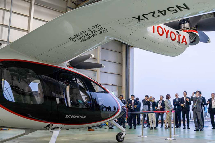Đầu tháng 11/2024, hãng cùng đối tác Joby Aviation đã công bố thử nghiệm thành công một trong ba chiếc xe ôtô bay eVTOL (electric vertical take-off and landing) tại Trung tâm Kỹ thuật Higashi-Fuji, Nhật Bản. Chứng kiến sự kiện này là ông Akio Toyoda, Chủ tịch Hội đồng quản trị Toyota Motor Corporation cùng các quan chức ngành hàng không Nhật Bản.