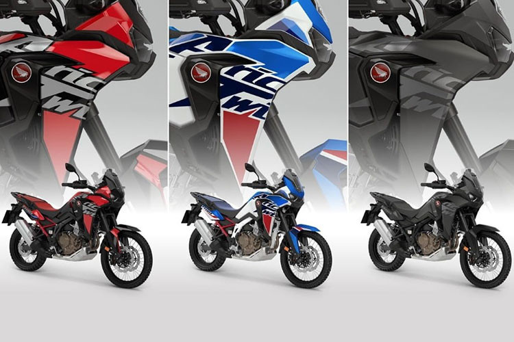 Tương tự phiên bản cũ, mẫu xe môtô Honda Africa Twin 2023 việt dã vẫn duy trì phong cách thiết kế đậm chất Rally, ôm trọn khung xe với các tùy chọn màu mới lấy cảm hứng từ CRF450 RALLY. Ở phiên bản 2023, xe được bổ sung bộ tem mới.