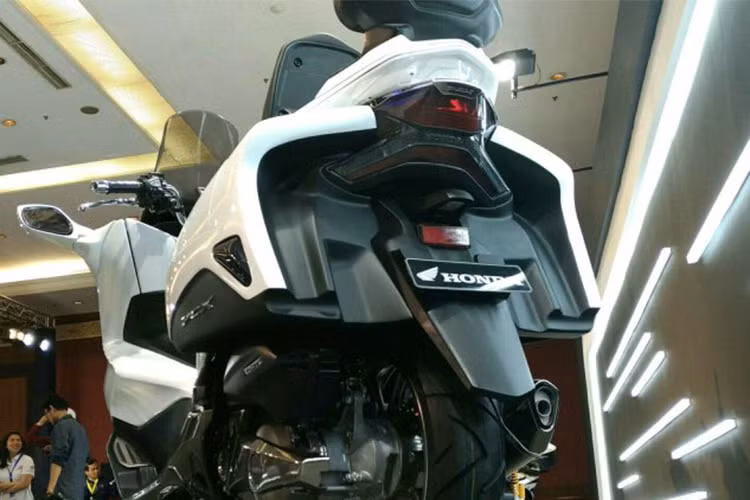 Phần đèn hậu của PCX 150 Touring vẫn giữ nguyên thiết kế của bản tiêu chuẩn với hình chữ X cách điệu. Trong khi đó hai bên đuôi xe được trang bị thêm thùng chứa đồ, ốp sát đuôi và dè chắn bùn sau. Nhìn chung phần đuôi xe khá lớn, tạo cảm giác như siêu môtô Honda Goldwing.