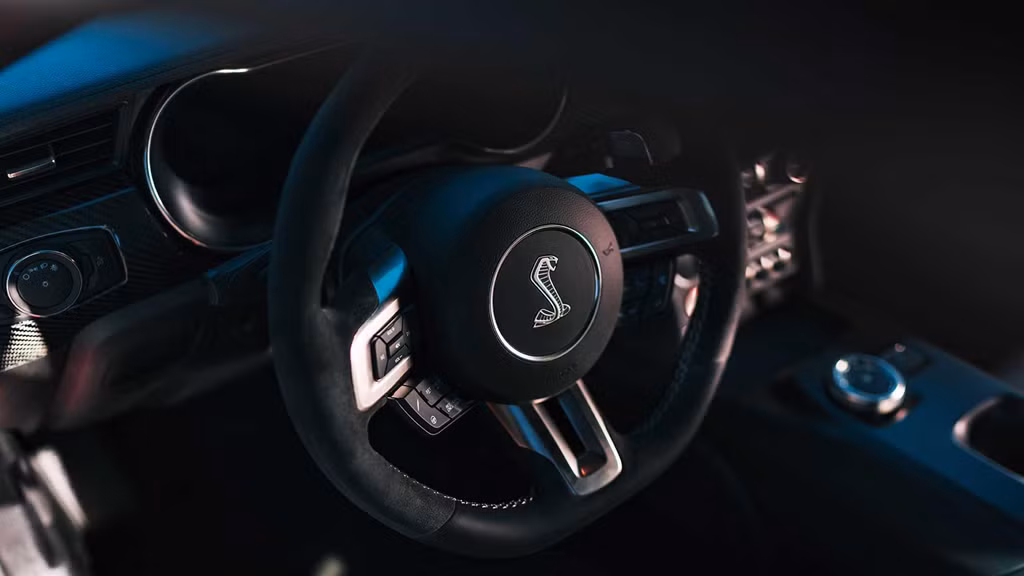 Gói Technology Package giá 3.000 USD sẽ đi kèm các công nghệ bổ sung như cảnh báo điểm mù, gương chỉnh điện có thể ghi nhớ vị trí, ghế lái chỉnh điện và đèn chiếu xuống mặt đất logo của Shelby.