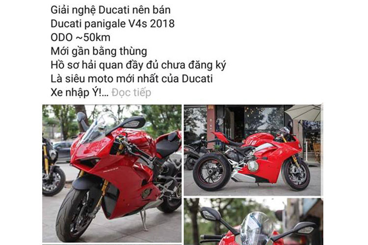 Được biết, chiếc Ducati Panigale V4 S đang được biker Hà Nội rao bán là chiếc đầu tiên xuất hiện tại Việt Nam, do một công ty nhập khẩu tư nhân oử TP HCM đưa về vào cuối tháng 1/2018. Tại thời điểm đó, do quá nôn nóng sở hữu Panigale V4 S nên biker này đã cho xe về nước theo đường hàng không, chi phí sẽ đắt đỏ hơn bằng đường tàu.