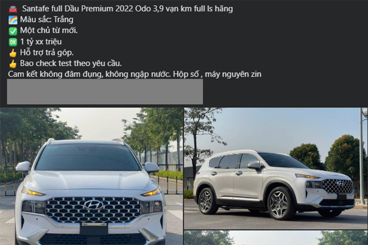 Ở thời điểm "đập hộp", giá xe Hyundai SantaFe 2022 Dầu Premium có mức niêm yết là 1,34 tỷ đồng. Cộng thêm các chi phí lăn bánh, tổng số tiền mua xe của người dùng ban đầu có thể lên tới hơn 1,4 tỷ đồng. 