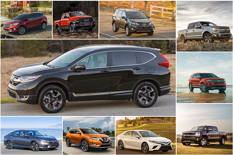 Góp mặt trong danh sách các mẫu xe ôtô bán chạy nhất Mỹ trong tháng 11/2017 vừa qua là những mẫu xe cũng khá quen thuộc với thị trường ôtô Việt Nam như Toyota Camry, Honda CR-V, Honda Civic, Ford Explorer...