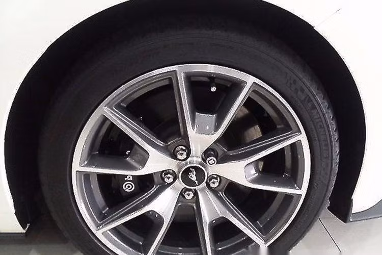 Xe được trang bị bộ mâm 5 chấu kép có thiết kế khác biệt so với các phiên bản thường tại Việt Nam. Ở bên trong, 2 ghế trước của xe được gắn logo bản kỉ niệm 50 năm, một logo Ford Mustang 50 Years Edition đi kèm số thứ tự của xe tiếp tục xuất hiện trên tap-lô thẳng vị trí ghế phụ.