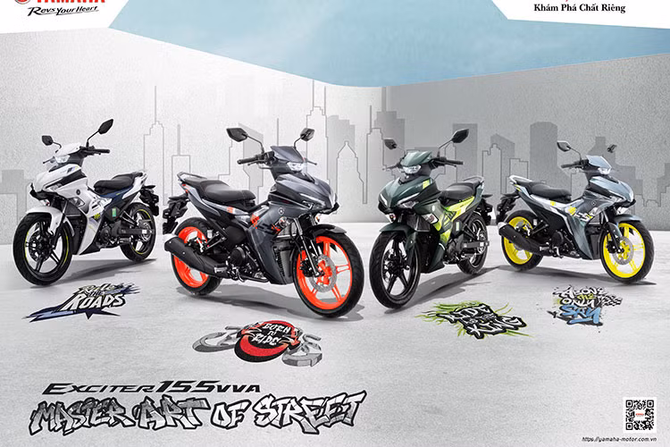 Mẫu xe côn tay Yamaha Exciter 155 VVA 2021 phiên bản giới hạn mới ra mắt này vẫn được giữ nguyên thiết kế với những phong cách chủ đạo được hãng xe theo đuổi như “Thể thao”, “Thời trang” và “Sáng tạo” để kết nối cùng giới trẻ. Thế nhưng, đặc biệt hơn cả là dàn tem mới trên Yamaha Exciter 155 VVA được lấy cảm hứng từ phong cách vẽ Graffity của nghệ thuật Hiphop đường phố nhưng thiết kế đậm chất Việt Nam.