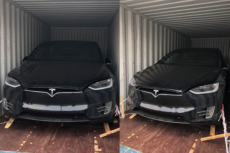 Vào chiều ngày 11/5/2018 vừa qua, thiếu gia Đỗ Bình Dương hay còn gọi Dương "Kon" - chồng của siêu mẫu Ngọc Thạch đã chia sẻ hình ảnh chiếc SUV chạy điện Tesla Model X nằm trong container tại cảng Đình Vũ, Hải Phòng trên trang cá nhân của mình gây không ít sự bất ngờ cho cộng đồng mạng và những người yêu xe.