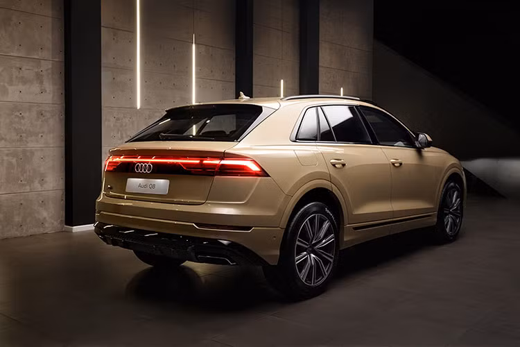 Để hoàn thiện sự ưu đãi dành cho khách hàng, Audi Việt Nam tặng thêm tính năng đèn LED chiếu sáng ở cửa trước và cửa sau. Khi cửa mở, đèn chiếu biểu tượng logo 4 vòng trong của Audi sẽ chiếu xuống đất bằng công nghệ LED giúp thuận lợi khi ra vào xe. Đặc biệt, lần đầu tiên Đế sạc điện thoại không dây Audi được trang bị tiêu chuẩn trên Audi Q8 tại thị trường Việt Nam.