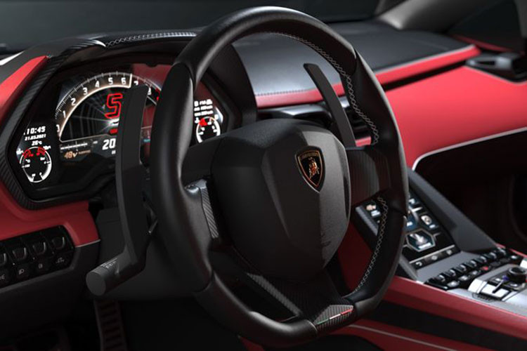 Về nội thất, Lamborghini Countach 2021 tiếp tục chia sẻ khoang cabin với Sian FKP 37, gồm cách bố trí bảng điều khiển, màn hình cảm ứng trung tâm 8,4 inch, da bọc cao cấp và rất nhiều chi tiết làm bằng sợi carbon.