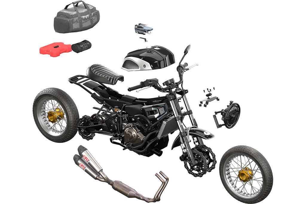 Việc đầu tiên là Kevin tháo rời toàn bộ chiếc xe Yamaha XSR700 mới, sau đó nghiên cứu các ý tưởng. Kevin cùng cộng sự bỏ ra nhiều giờ để đọc các bài đánh giá XSR700 nhằm tìm thấy những điểm cần cải tiến. Với sự trợ giúp của công nghệ 3D, quá trình lên ý tưởng dễ dàng hơn rất nhiều.