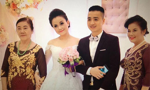 Đám cưới của diễn viên Hoàng Yến và chồng trẻ năm 2016.