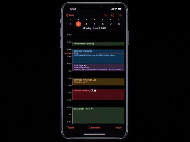 Dark Mode. Các ứng dụng của Apple như Music, Reminders, Mail, Photos và nhiều cái tên khác sẽ trở nên ấn tượng hơn nhờ giao diện nền đen dễ nhìn và làm nổi bật nội dung. Các nhà phát triển sẽ sớm thêm tính năng này lên sản phẩm của mình. Ảnh: Apple.