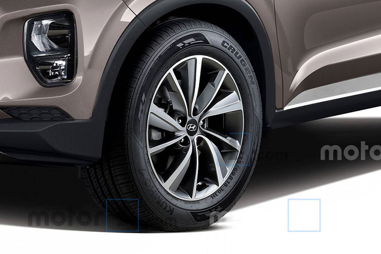 Ở phía trước, Palisade trông khá giống đàn em Santa Fe với lưới tản nhiệt lớn nhưng cũng không kém phần tinh tế. Cụm đèn pha LED thanh mảnh nằm tách biệt khỏi lưới tản nhiệt (không nằm trong lưới tản nhiệt như bản concept HDC-2 Grandmaster). Đèn sương mù cỡ lớn nằm gọn trong hốc đèn, tương tự trên Santa Fe.