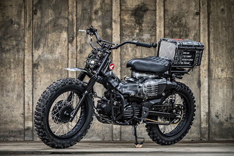 Hãng độ K-speed đã biến một chiếc xe mỏng manh, nhỏ nhắn thành một mẫu xe đa địa hình Scrambler đầy sức hút và mạnh mẽ. Nếu bạn sở hữu Honda CT125 thì đây sẽ là một gợi ý tuyệt vời dành cho chiếc xe của bạn!