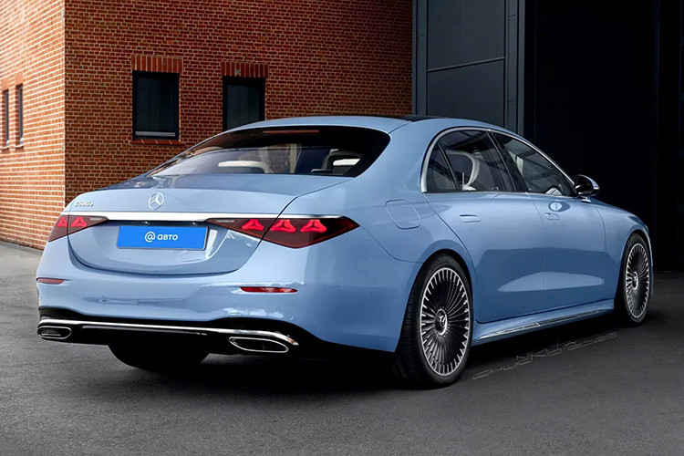 Một trong những điểm cải tiến lớn nhất của mẫu xe sang Mercedes-Benz S-Class 2026 chính là thiết kế ngoại thất. Các hình ảnh phác thảo gần đây cung cấp cái nhìn rõ hơn về diện mạo mới của xe. Một trong những điểm nổi bật là cụm đèn pha được thiết kế lại, đi kèm dải đèn LED chiếu sáng ban ngày có dạng ngôi sao ba cánh đặc trưng của Mercedes.