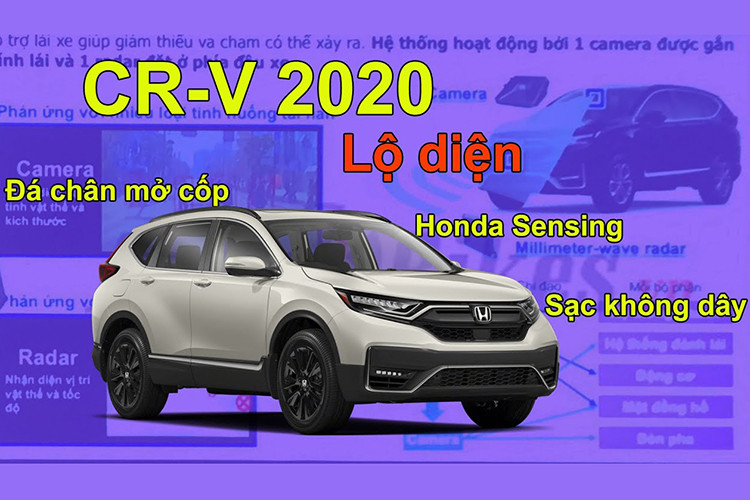 Honda CR-V 2020 mới có ngoại thất sắc xảo hơn nhờ phần đầu xe được gắn bộ cản trước góc cạnh. Hai hốc gió trên phần cản va trước còn được trang trí bởi những đường crom sáng bóng sang trọng hơn và bao bọc cụm đèn sương mù LED. Lưới tản nhiệt cũng là một trong những chi tiết mới được sơn đen thay vì dải crom to bản như trước, 2 thanh ngang bên dưới đã bị loại bỏ hoàn toàn chỉ còn phần lưới trang trí.