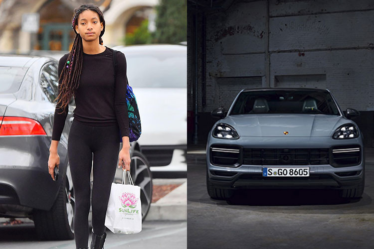 Willow Smith là con gái của Will Smith - một trong những diễn viên da màu đình đám nhất Hollywood. Từ năm 16 tuổi, Willow đã được bố tặng xe Porsche Cayenne Turbo, đến nay, khi đã 20 tuổi, cô nàng vẫn thường xuyên sử dụng chiếc xe thể thao này.