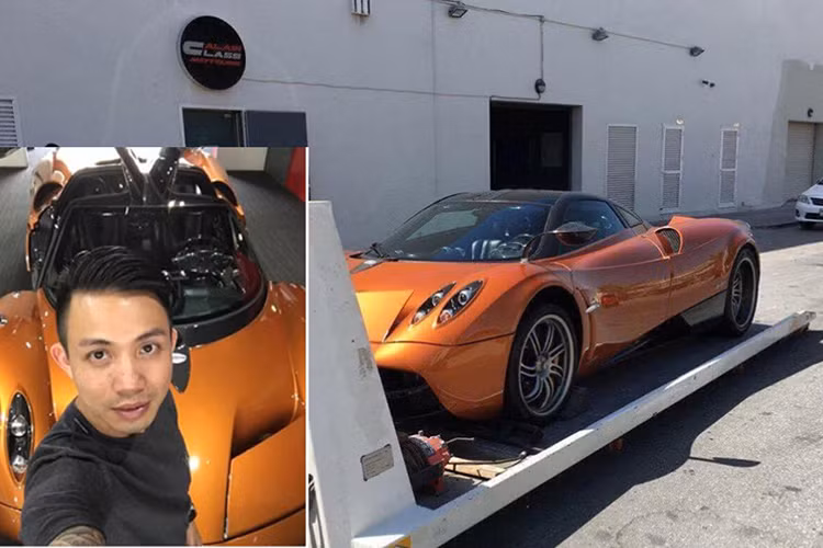 Chỉ một ngày sau khi tậu cặp siêu xe Lamborghini Aventador LP750-4 và McLaren 650S trị giá hơn 40 tỷ, doanh nhân Phạm Trần Nhật Minh, còn được biết đến với biệt danh đại gia Minh Nhựa vừa đưa về nước siêu xe được mệnh danh là "thần gió" Pagani Huayra.