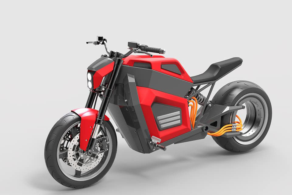 Siêu môtô điện RMK E2 Concept sở hữu bánh sau không đùm (hubless wheel) như trên các mẫu Tron bike đến từ tương lai. Ngoài ra, thiết kế của xe vẫn khá giống với một mẫu mô tô phân khối lớn truyền thống, cụm pin được đặt ở giữa vào vị trí khối động cơ như thông thường.