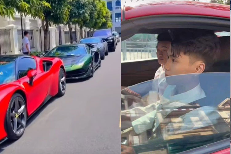 Buổi lễ không chỉ nhận được sự chúc phúc của đông đảo người dân, bạn bè cô dâu, chú rể mà còn được nhiều người quan tâm bởi sự xuất hiện của dàn siêu xe rước dâu đắt đỏ đến từ những người bạn của hai hot Tiktoker này.