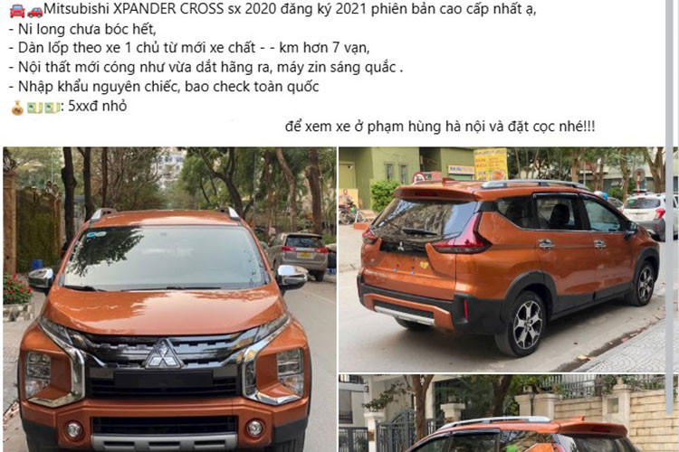 Chiếc xe Mitsubishi Xpander Cross sản xuất năm 2020 và đăng ký lần đầu vào năm 2021 thuộc phiên bản cao cấp nhất, nổi bật với thiết kế mạnh mẽ, ngoại hình thể thao và khoảng sáng gầm cao – lợi thế khi di chuyển tại các khu vực đô thị ngập nước hoặc cung đường gồ ghề. 