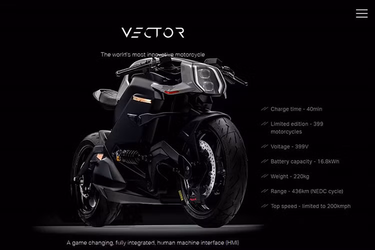 Giá bán siêu môtô Arc Vector khởi điểm từ 90.000 Euro, (khoảng 2,37 tỷ đồng), ngang ngửa với giá của một chiếc Porsche Panamera và cao hơn giá một chiếc BMW X7. Theo nhà sản xuất cho biết, mẫu xe này sẽ được sản xuất giới hạn trên toàn thế giới với số lượng chỉ 399 chiếc.